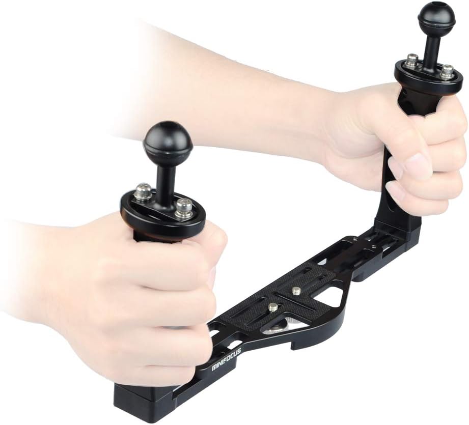 Underwater Dual Handheld Aluminum Alloy Video Stabilizer Holder with 2 1'' Ball Adapter T492409