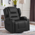 Swivel Rocker Recliner, Manual Glider Recliner Chairs, Upholstered Swivel Single Sofa Seat with Cup Holders, Side Pockets, Pillow I808440