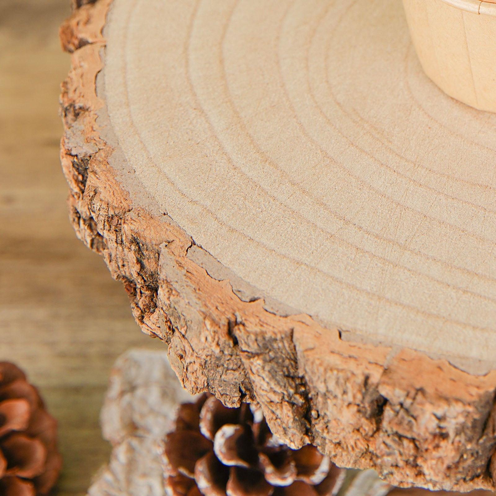 3-Tier Wood Slice Cheese Board and Cupcake Stand A4440