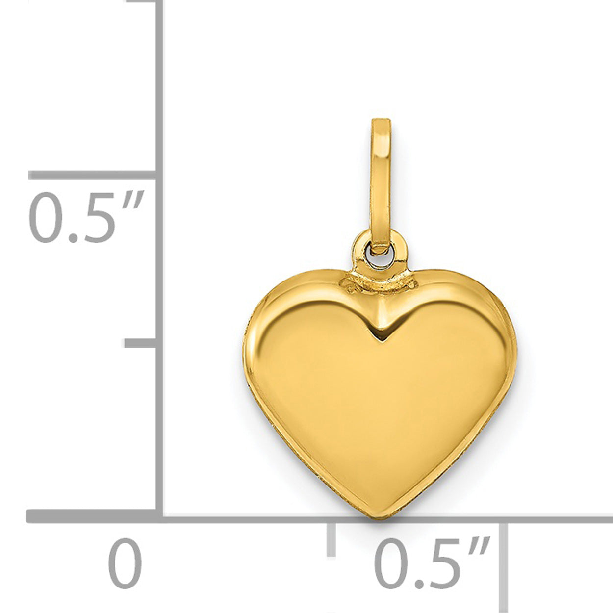 14K Yellow Gold Puffed Heart Charm Pendant N470