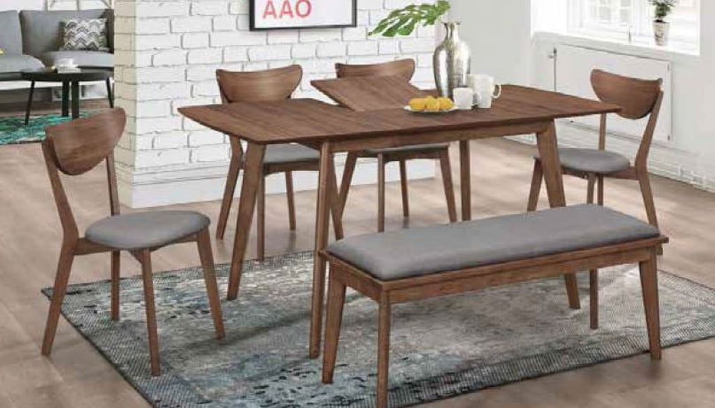 Natural Walnut and Grey Dining Room Set C562802