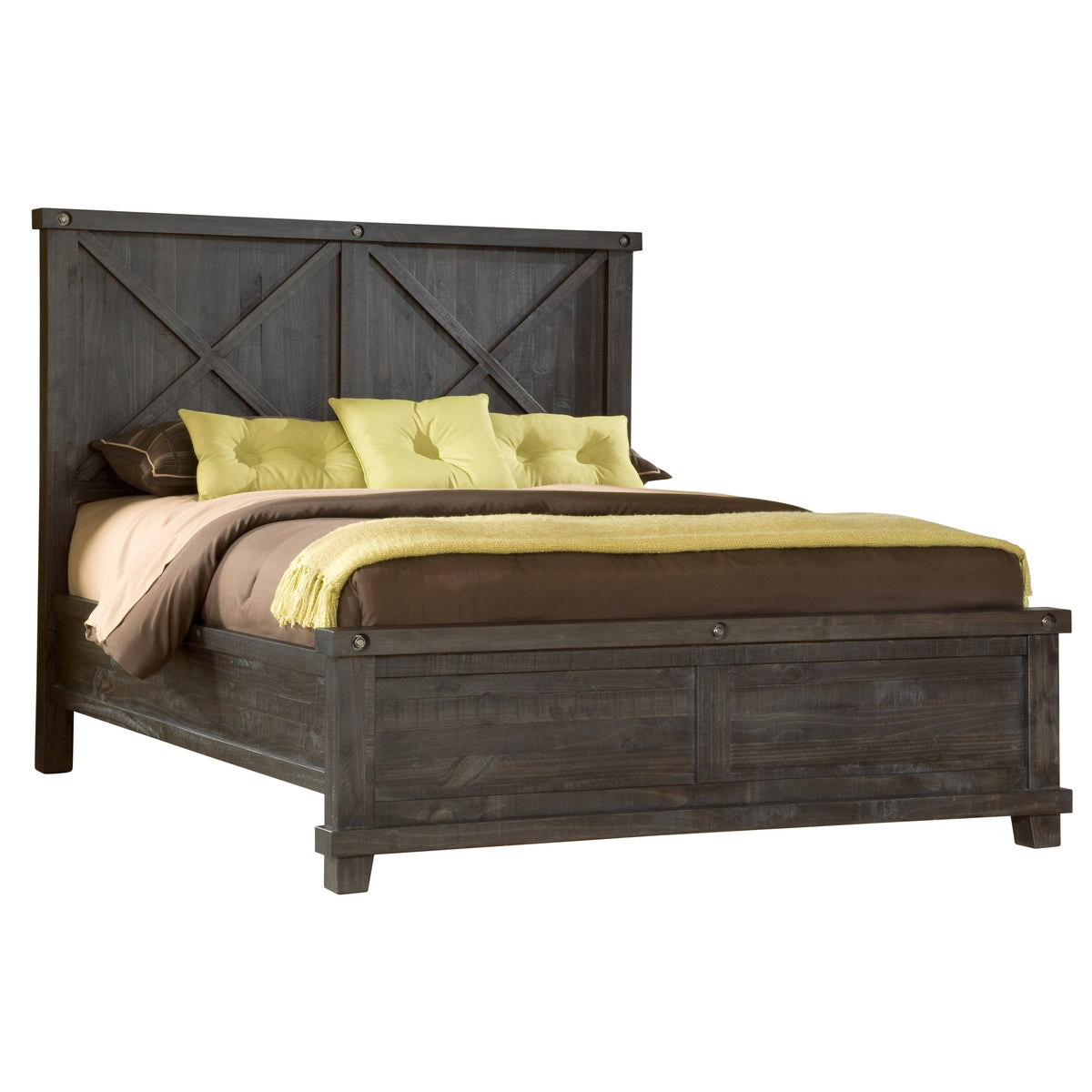 Cafe Full-Size Solid Wood Panel Bed T37456