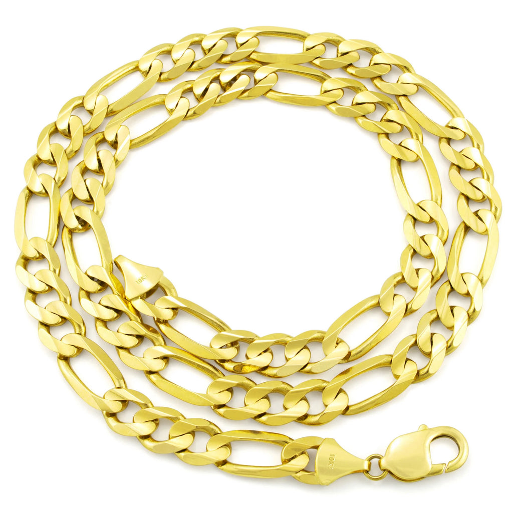 10k Yellow Gold Figaro Chain Link Bracelet U7454