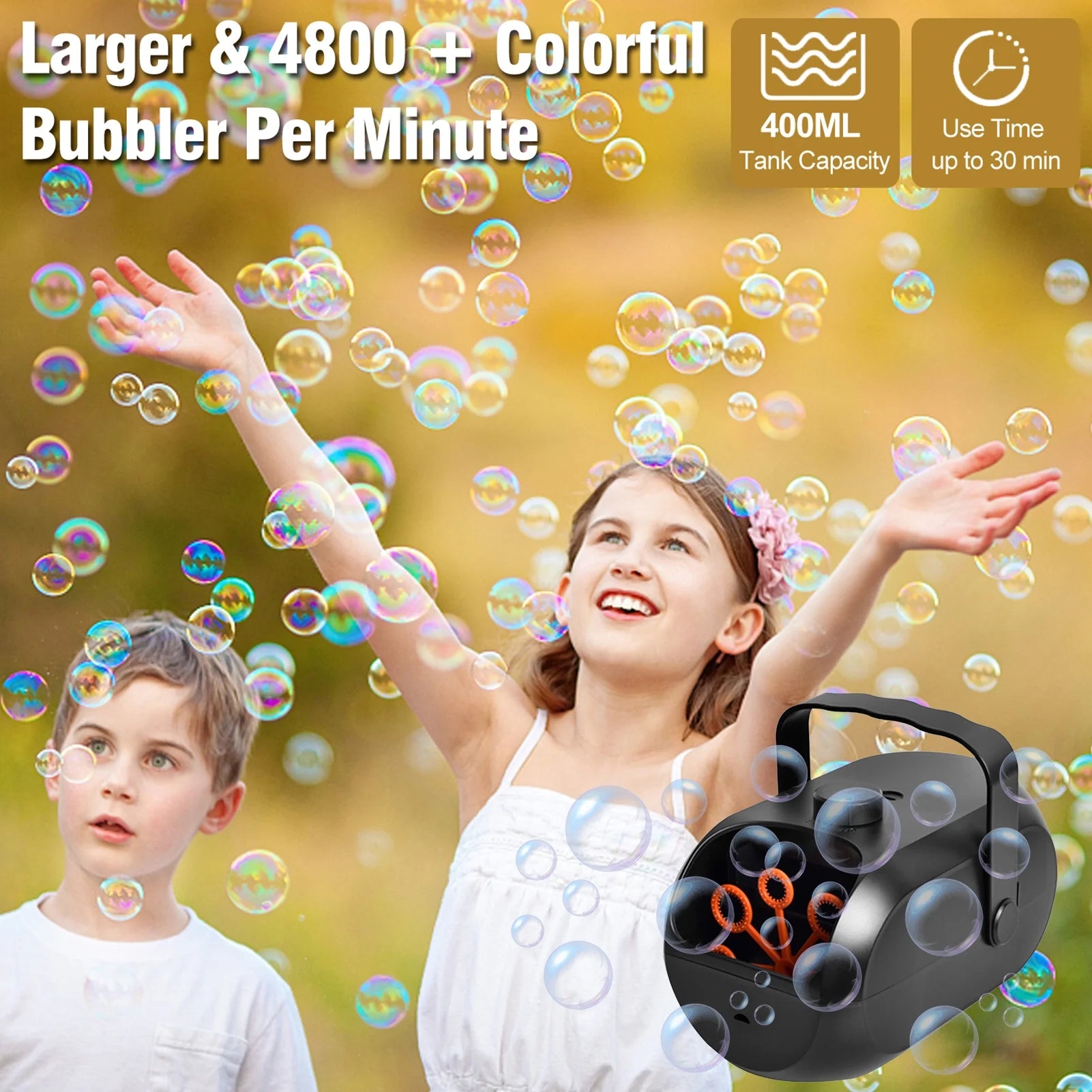 Portable Rechargeable Bubble Machine S4079