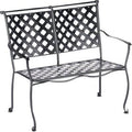Textured Black Wrought Iron Garden Bench R486847