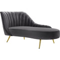 Grey Velvet Chaise J125