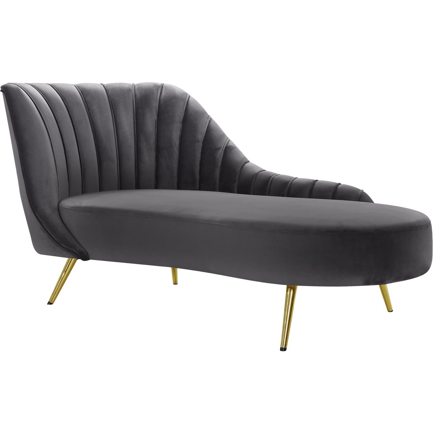 Grey Velvet Chaise J125