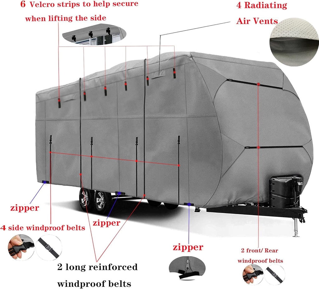 Waterproof 420D Heavy Duty Polyester Oxford RV Cover B9945