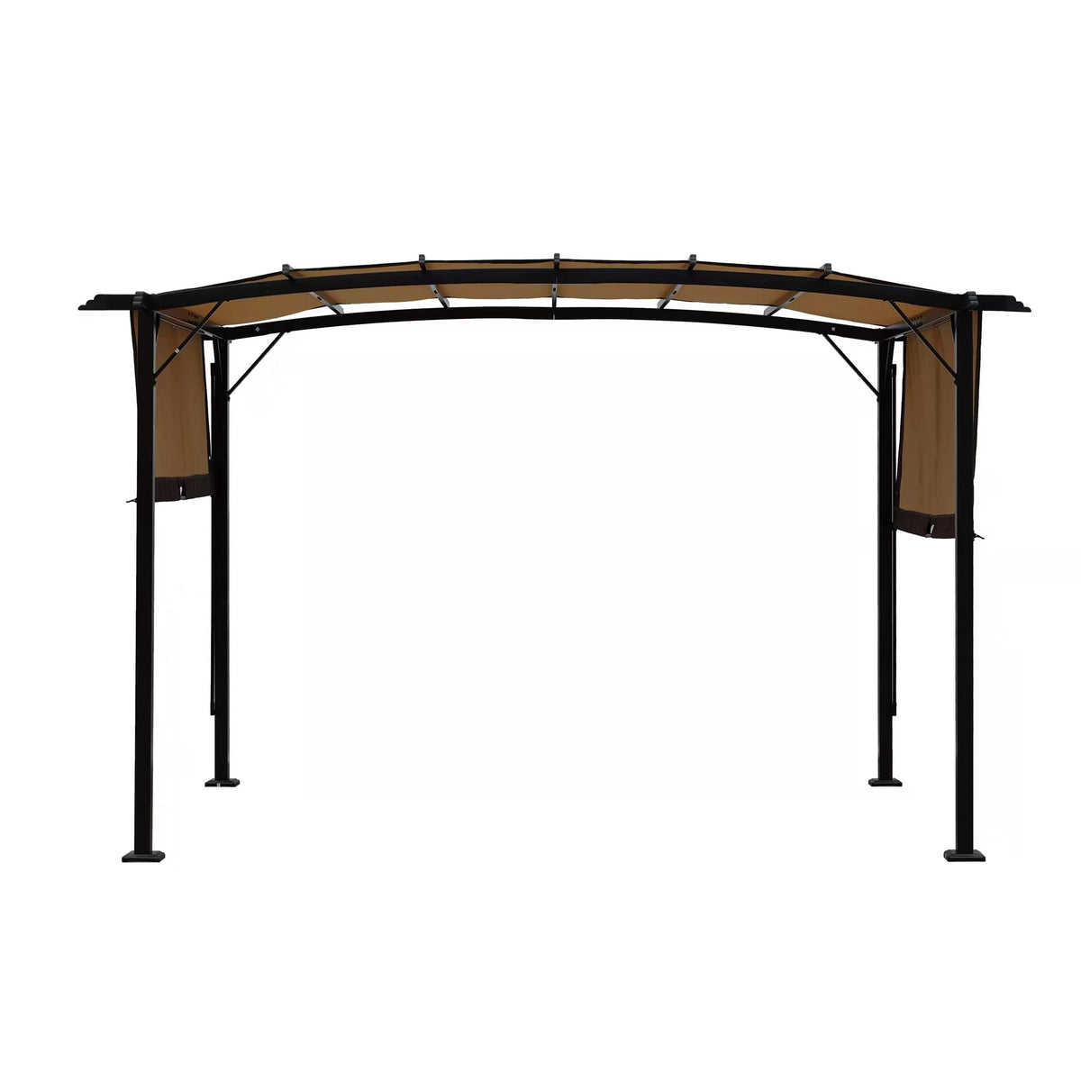 12 x 9 Ft Outdoor Patio Gazebo with Retractable Shade Canopy, Steel Frame I772