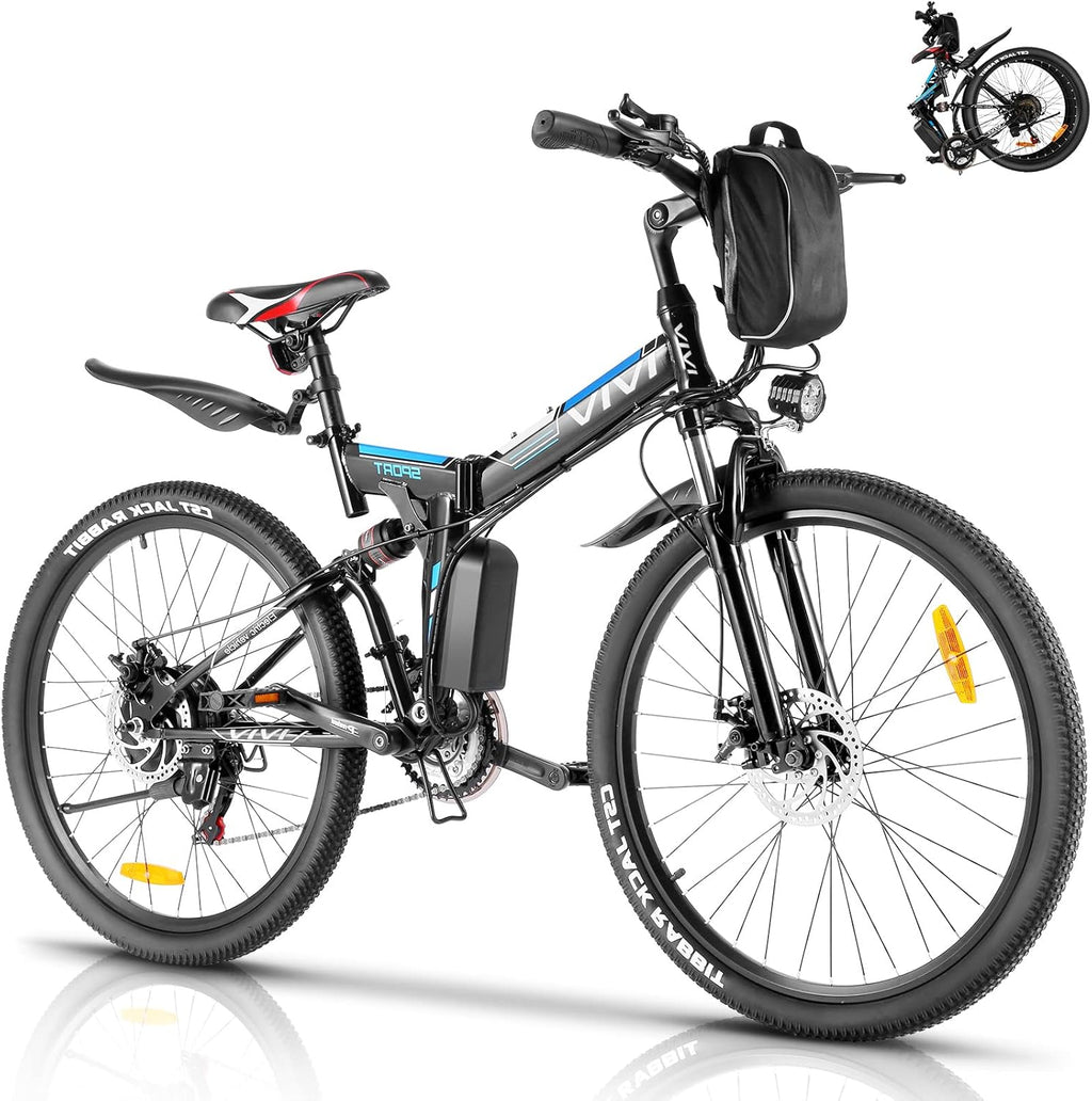 Folding Electric Mountain Bicycle 26 inch 350W 21 Speed Removable Lithium-Ion Battery I8829