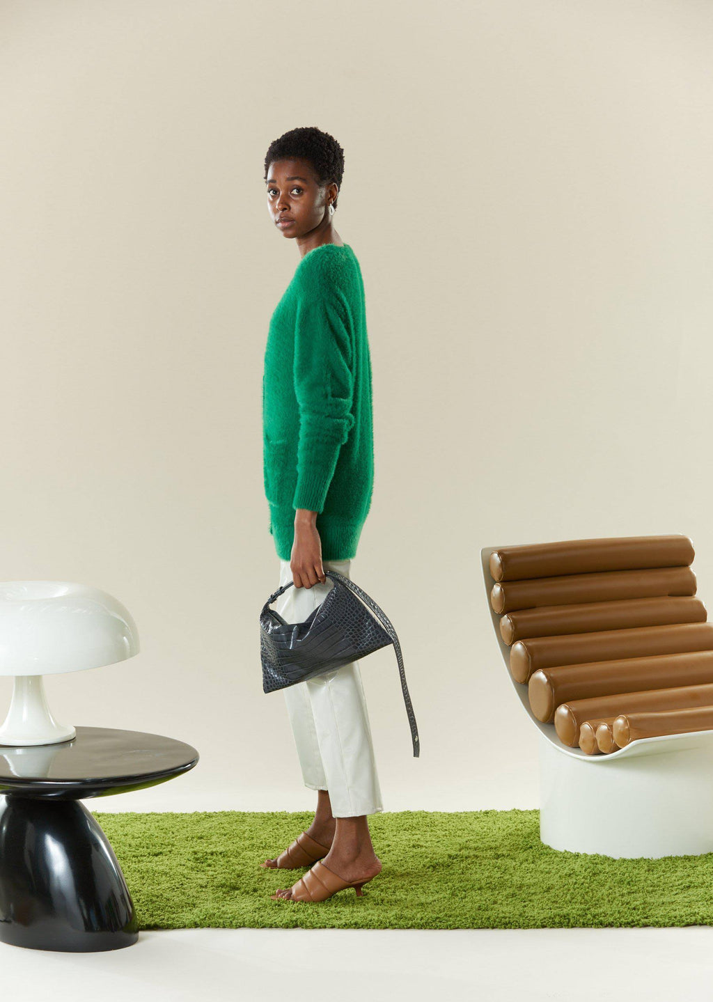 Green Fuzzy Cardigan S746
