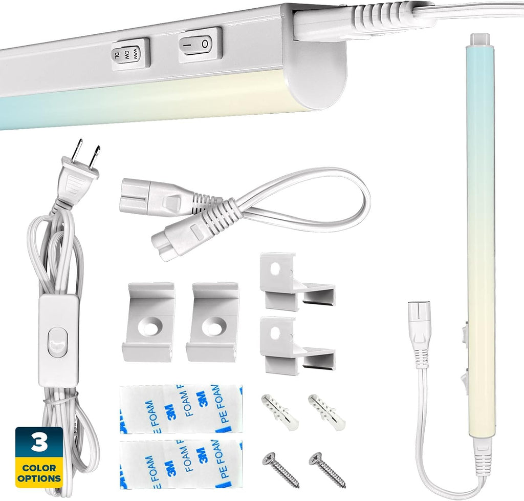 34 Inch LED Under Cabinet Light Kit, Plug in, Linkable, 3 Color Option, 12W, 1200 Lumens J97981