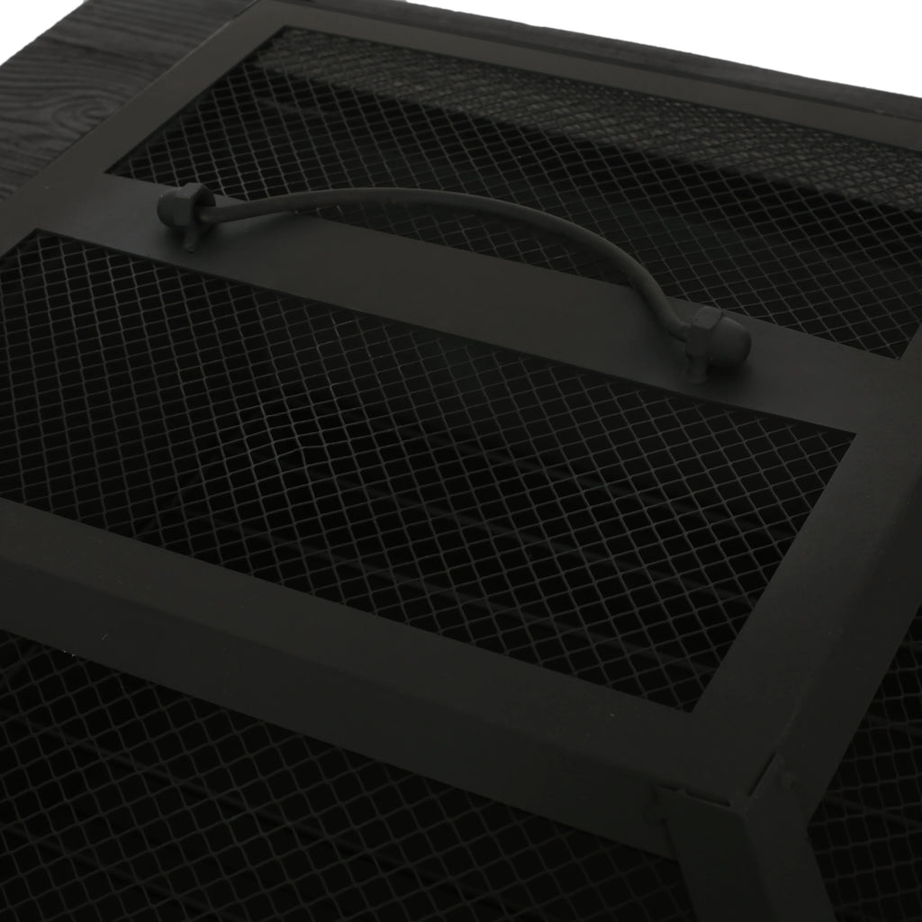 Gray Concrete Square Fire Pit O96828