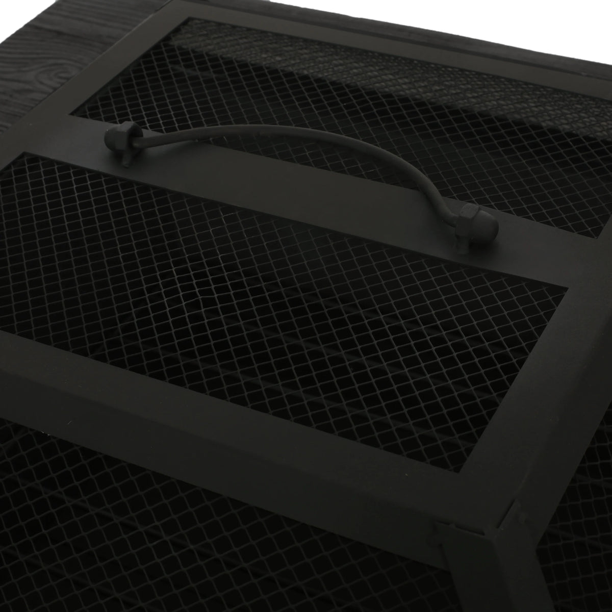 Gray Concrete Square Fire Pit O96828