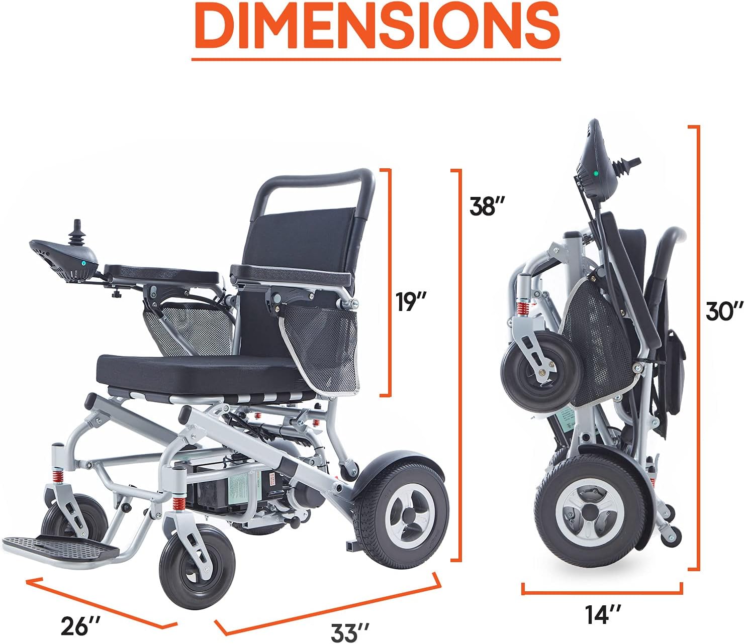 Foldable Electric Power Wheelchair with 20AH Battery Capacity E543961
