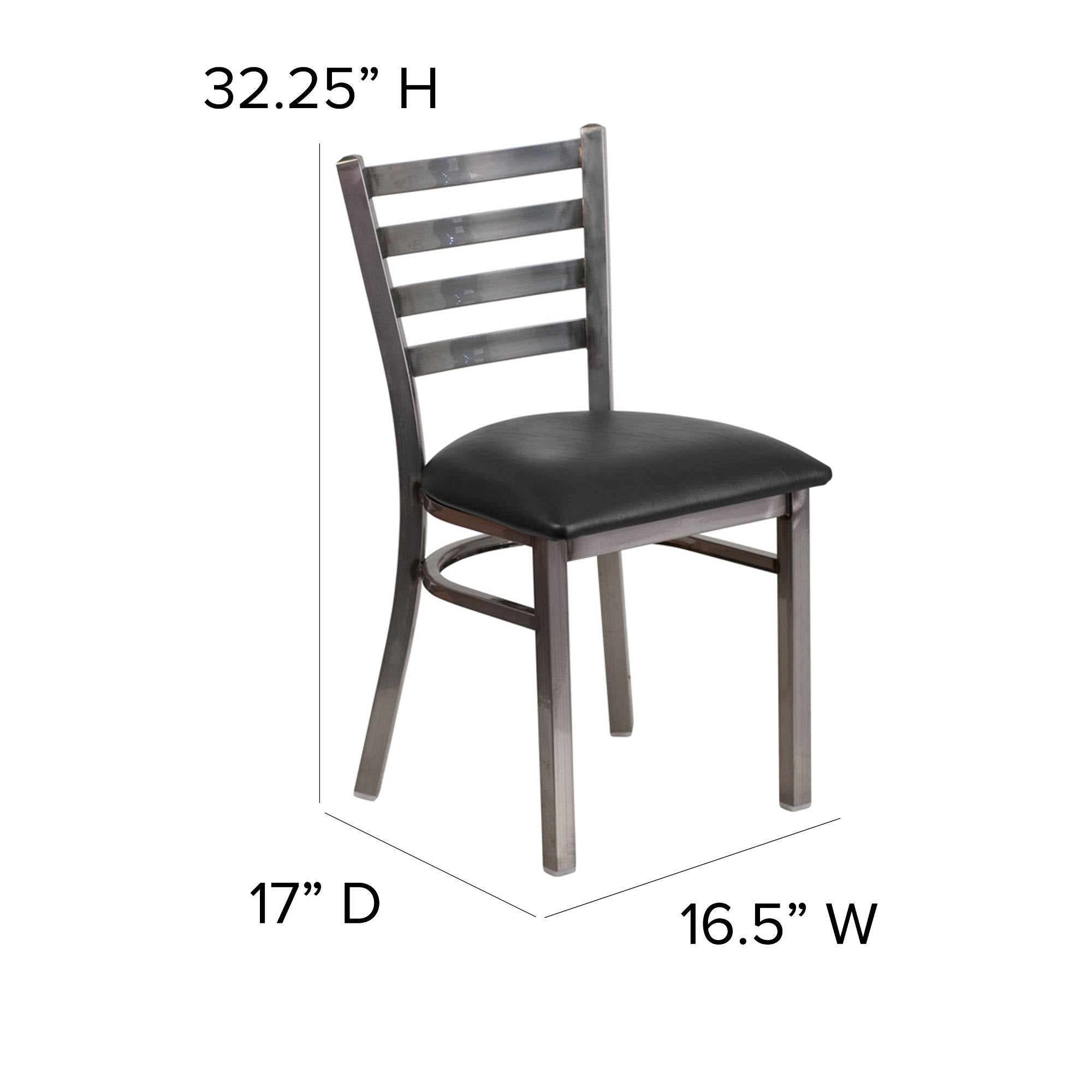 Black Vinyl Seat Metal Restaurant Chair S398783