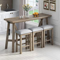 4 Piece Dining Table Set with Power Outlet and 3 Stools V43477