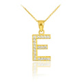 14K Diamond Initial Pendant Necklace B624