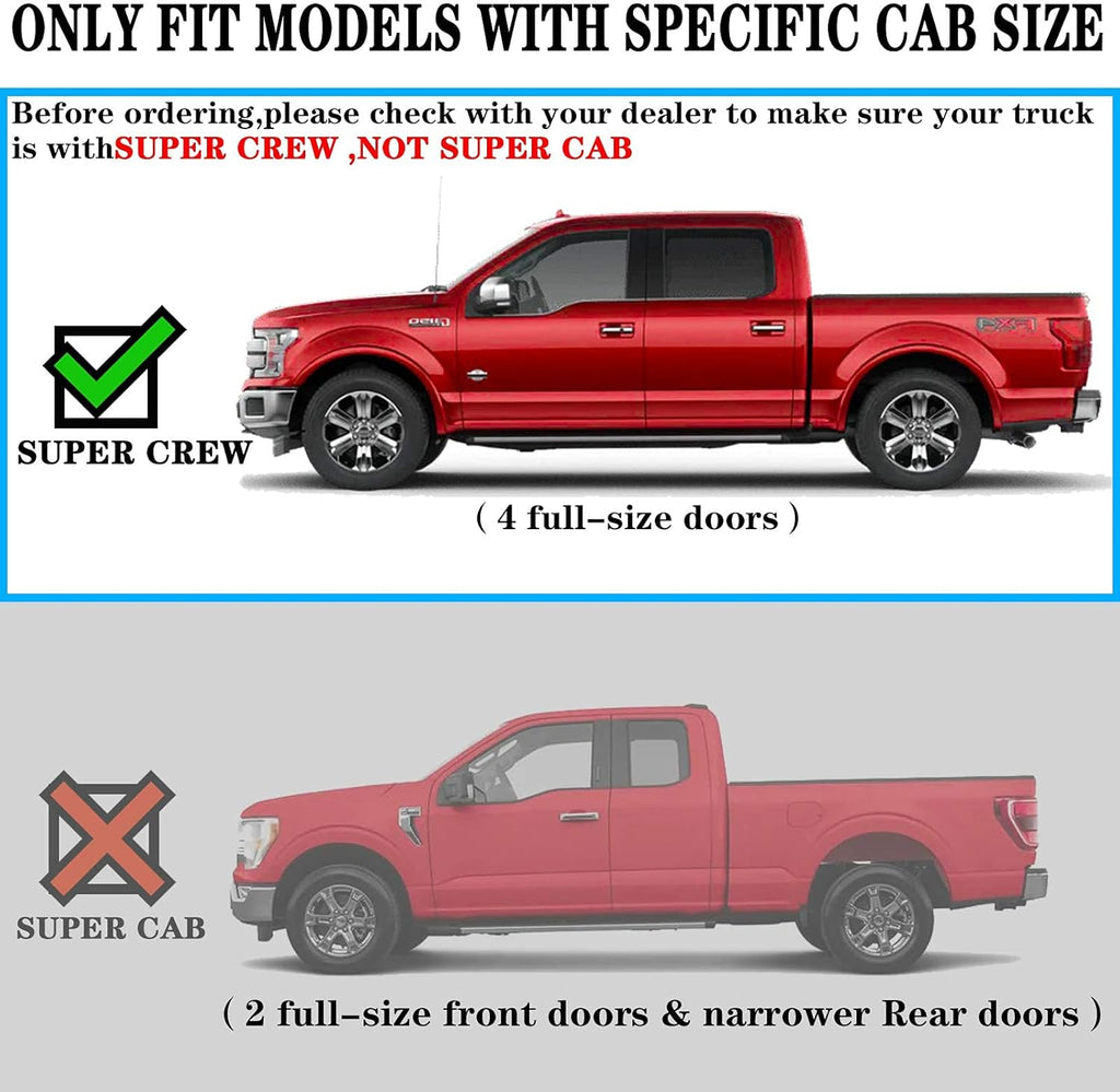 6 Inch Step Pad Nerf Bar Running Board Replacement for Ford F250 Superduty Crew Cab (Black) E842297
