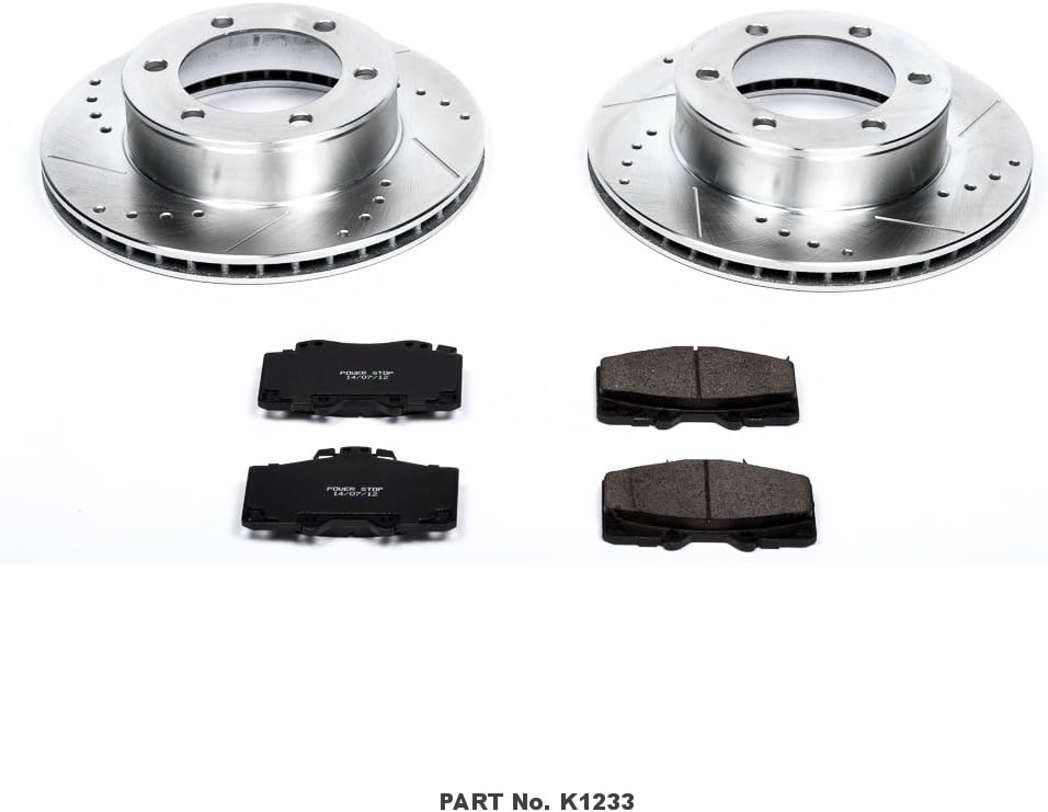 Front Z23 Carbon Fiber Brake Pads with Drilled & Slotted Brake Rotors Kit E387