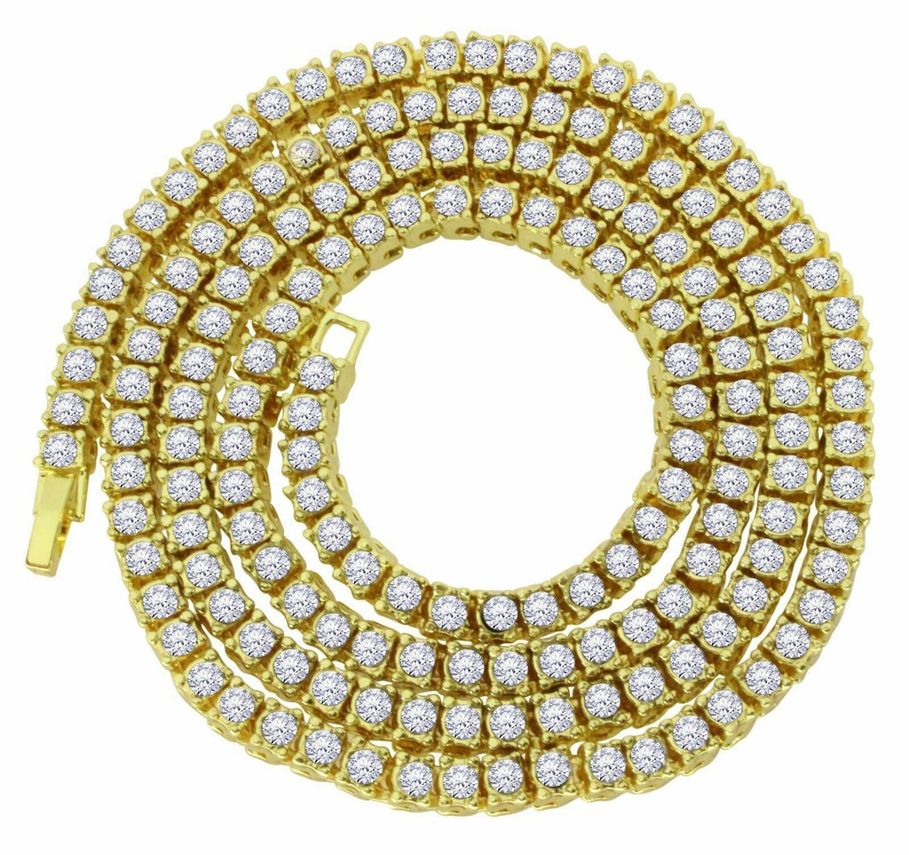 Iced Cubic Zirconia Tennis Chain Necklace B777