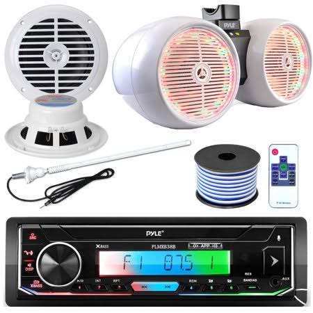 Black Marine Bluetooth Receiver with 6.5 inch 400W Wakeboard Speaker B8604