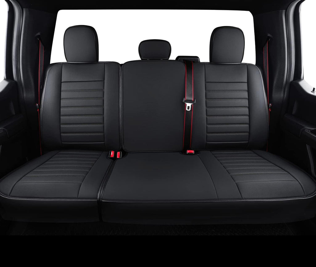 Black Faux Leather Seat Covers for F150 Crew Cab S76959
