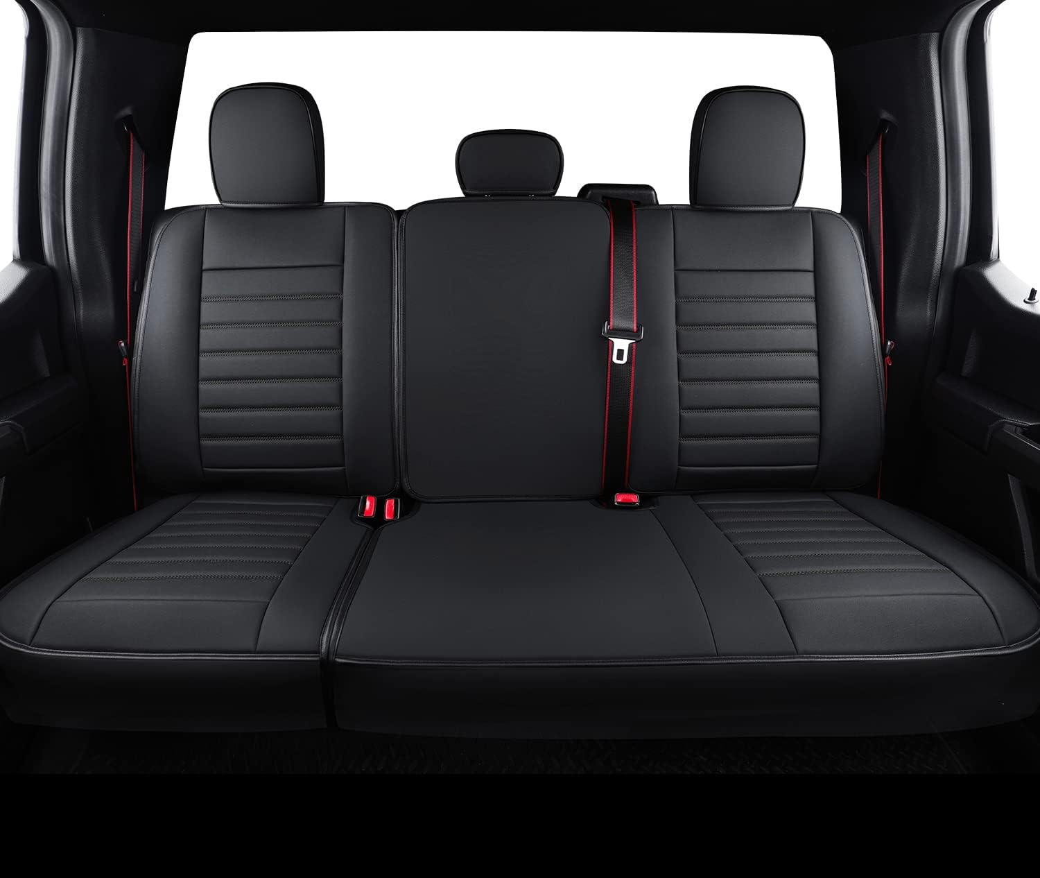 Black Faux Leather Seat Covers for F150 Crew Cab S76959
