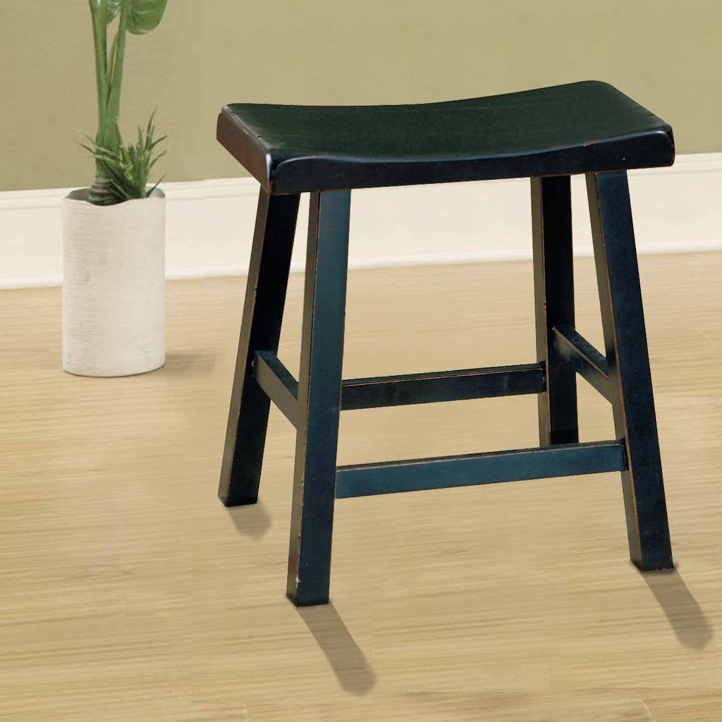 Black Wooden Counter Height Stool Set of 2 A523