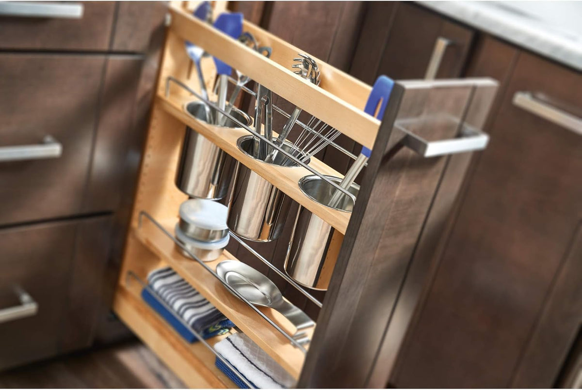 Kitchen Utensil Pull Out Cabinet Organizer with Soft-Close Slides C21219