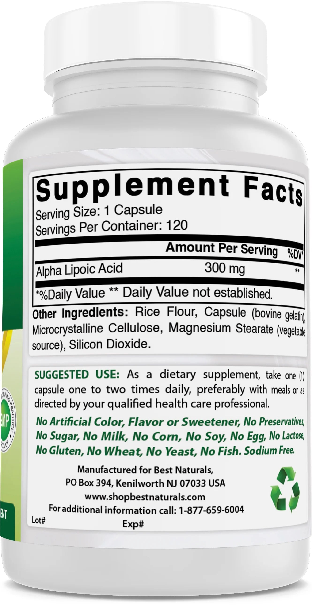 2 Pack Alpha Lipoic Acid 300 mg 120 Capsules A149