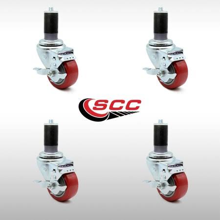 3.5x22 Red Polyurethane Caster Set of 4 J762202