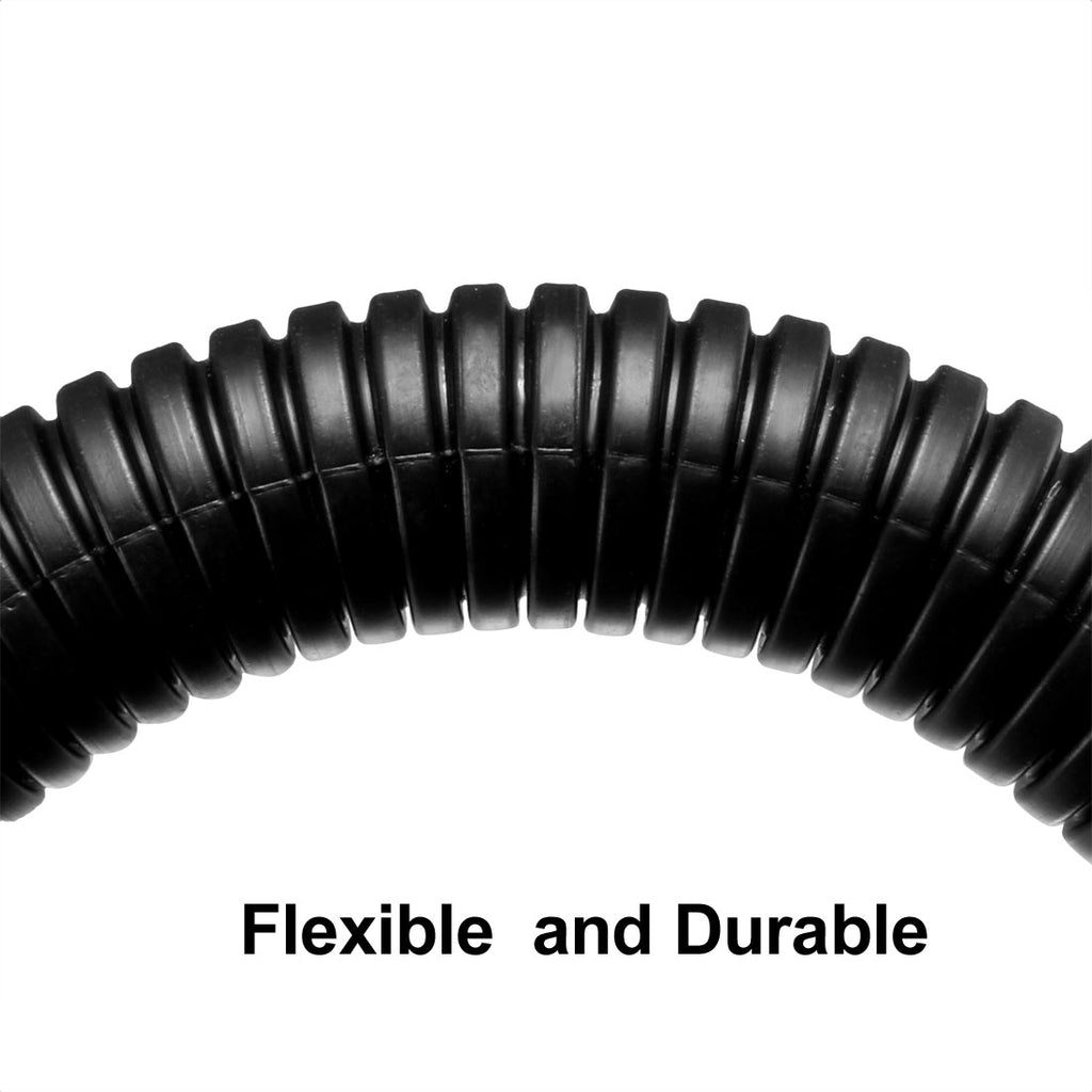 13mm Outside Dia Corrugated Bellow Conduit Tube Black F616224