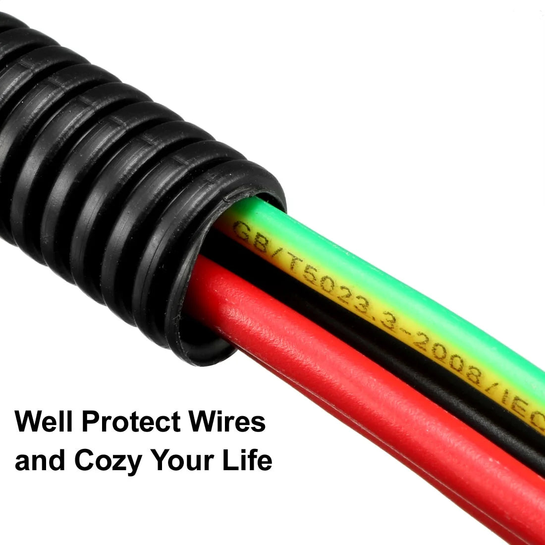 13mm Outside Dia Corrugated Bellow Conduit Tube Black F616224