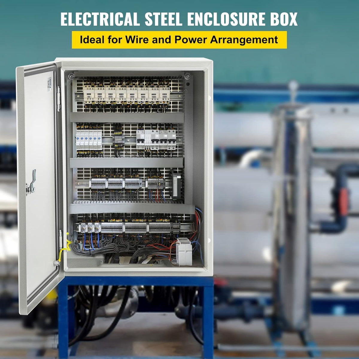 16'' ×12'' ×6'' Carbon Steel Hinged Junction Box, IP66 Waterproof & Dustproof, with Mounting Plate V292244