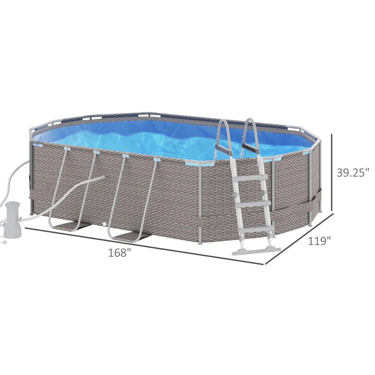 Gray Non-Inflatable Frame Swimming Pool E210505
