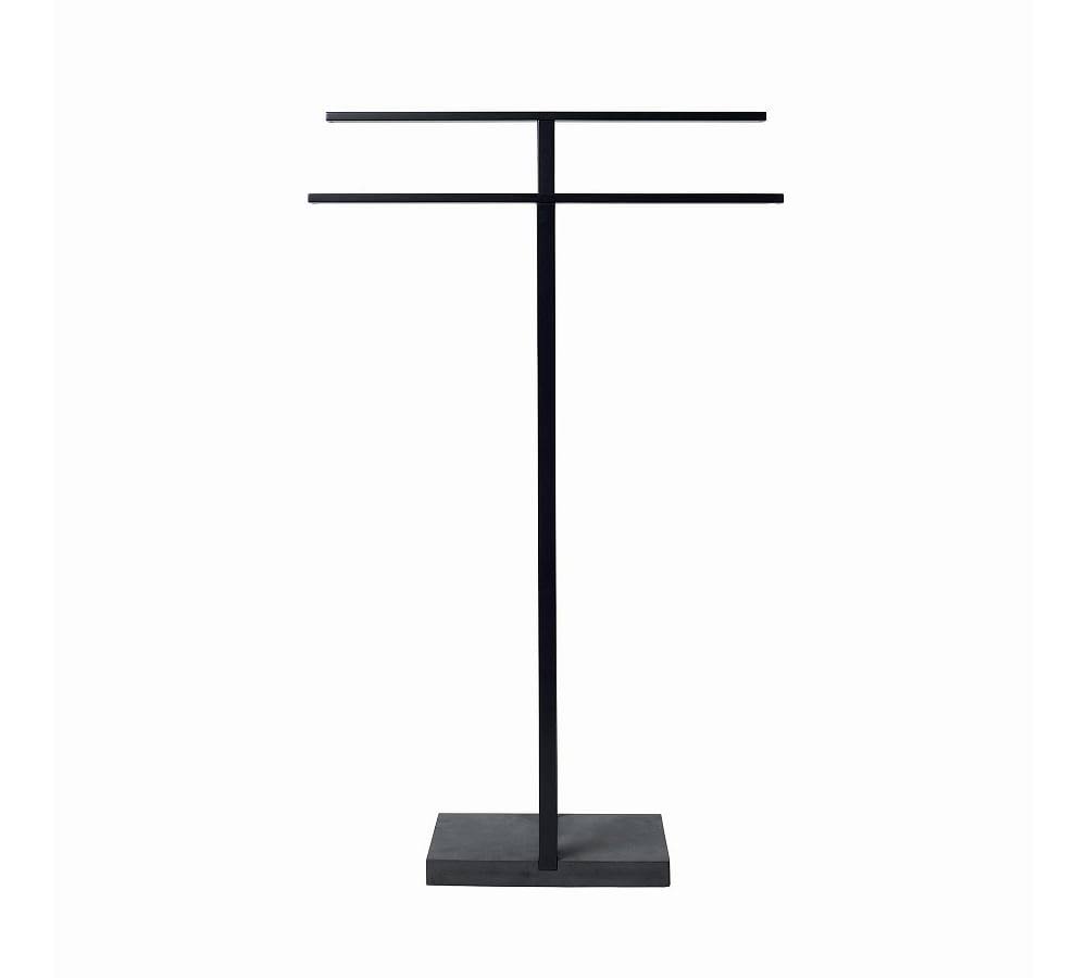 Black Slim Freestanding Towel Rack C576805