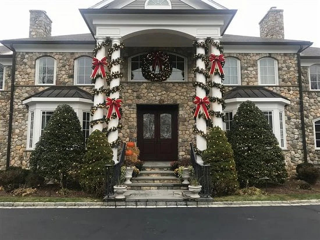 Pre-Lit Mixed Noble Garland with 100 Warm White Lights and Pinecones C69517