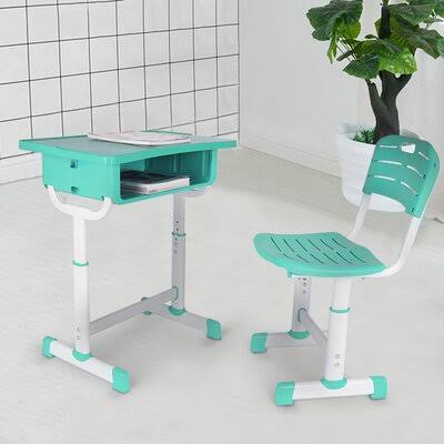 Height Adjustable Kids Desk and Chair Set with Storage Drawer H849