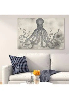 Gray Tangle Coastal Canvas A7713