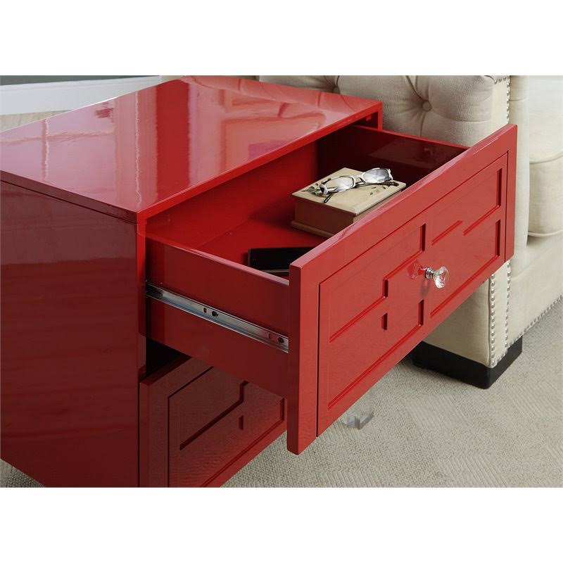 Glossy Red Contemporary End Table Z79737