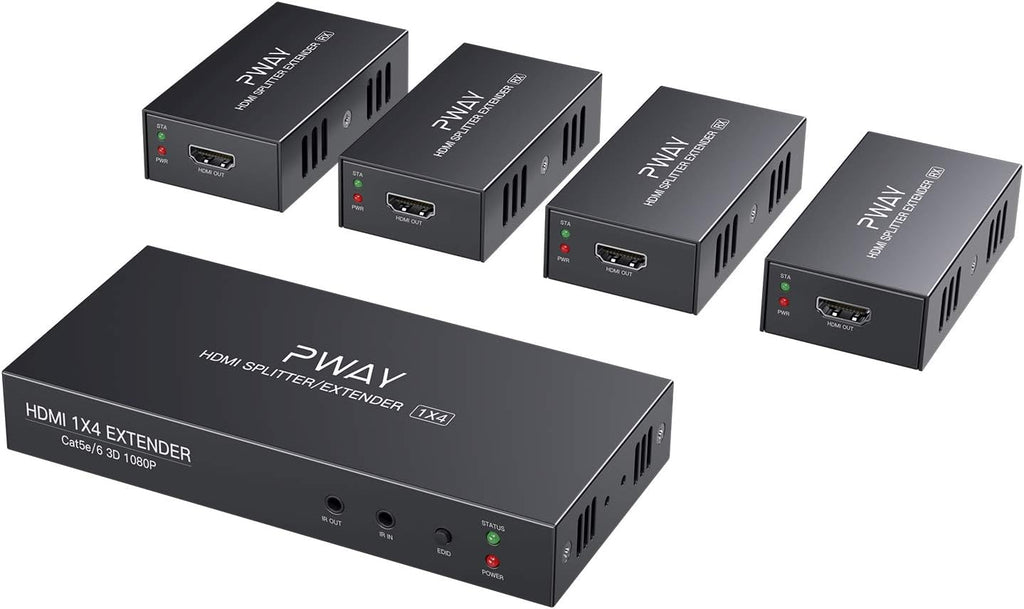 1x4 HDMI Extender Splitter 1080P Over Ethernet Cat6 C6322