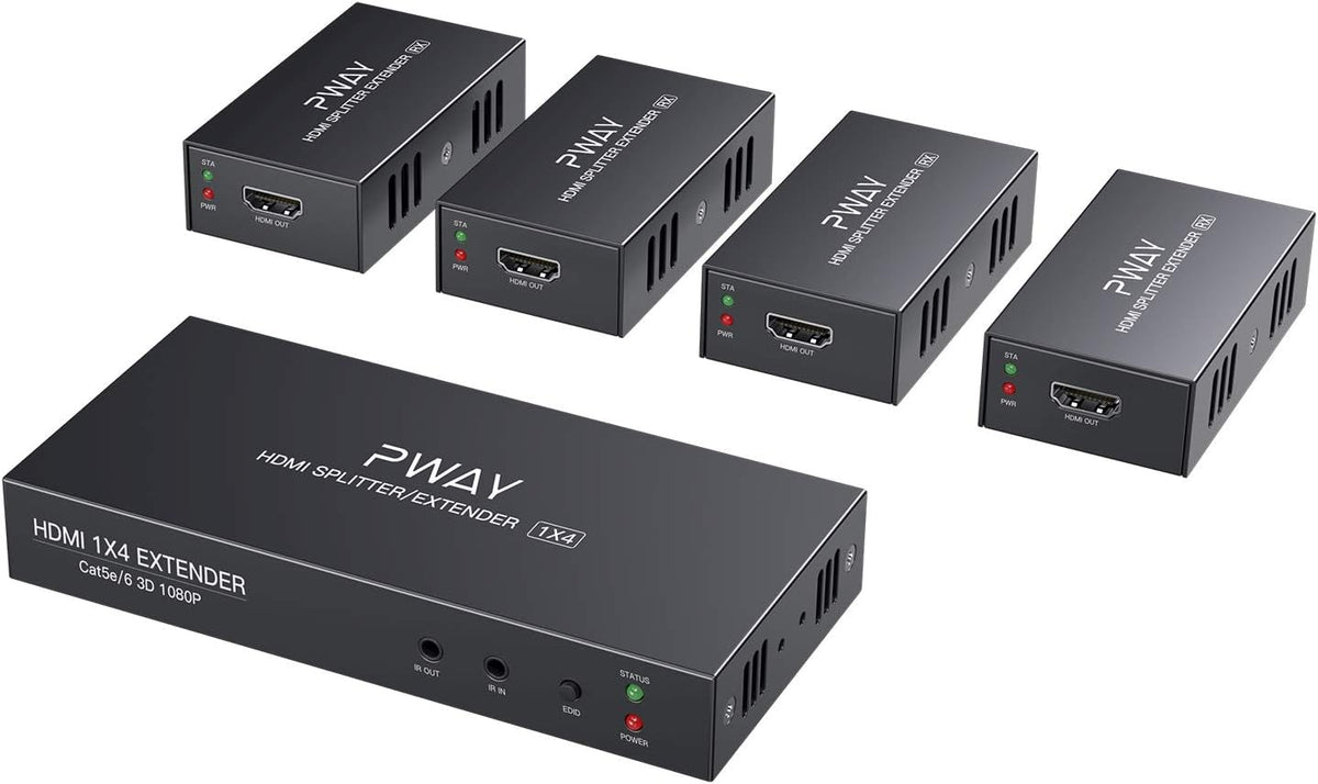 1x4 HDMI Extender Splitter 1080P Over Ethernet Cat6 C6322