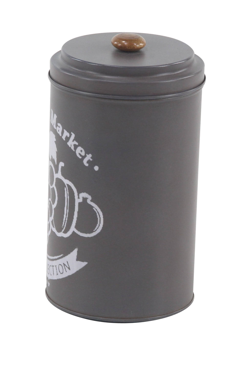 Black Tin Canisters with Wooden Lid, Set of 3 Q3692