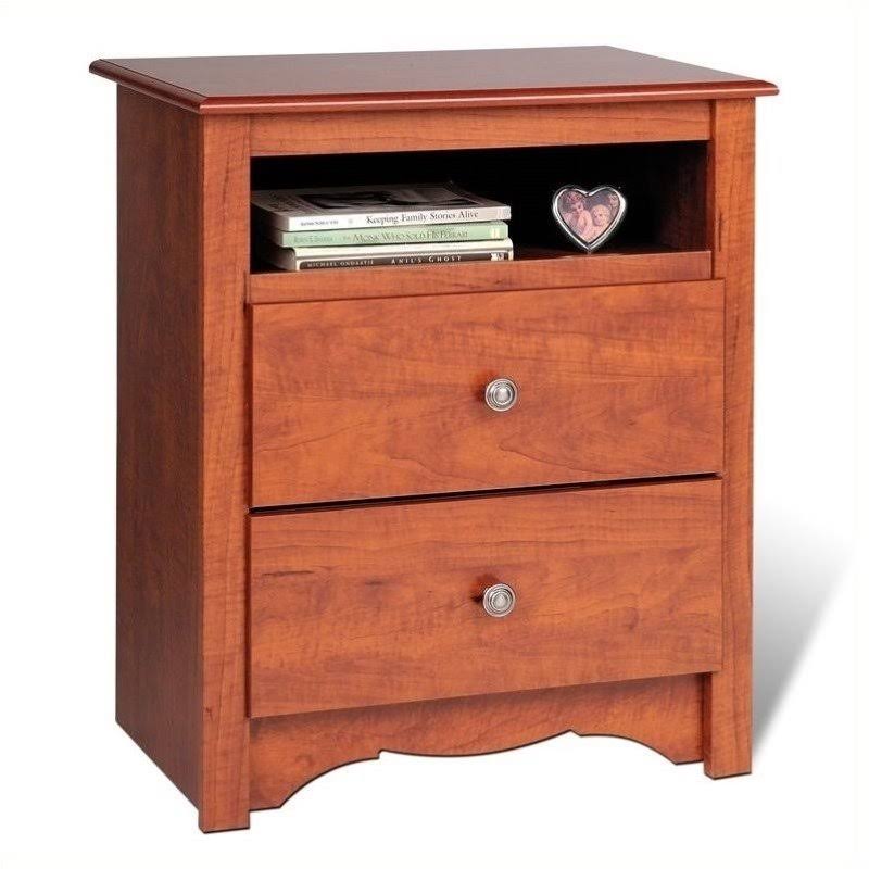 Tall 2 Drawer Night Stand in Cherry N23647