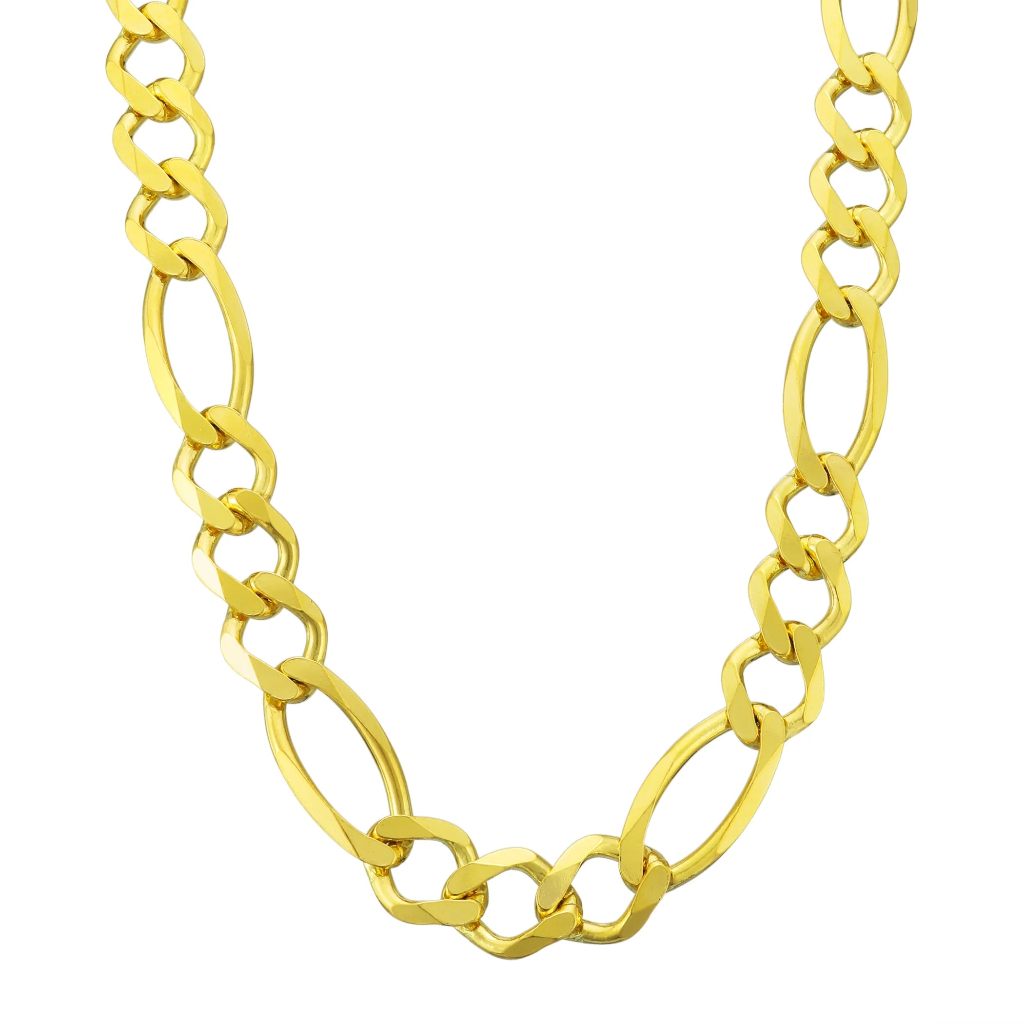 10k Yellow Gold Figaro Chain Link Bracelet U7454