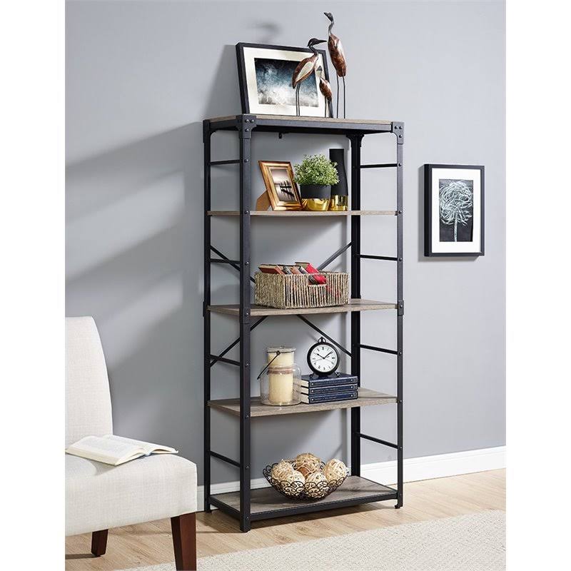 4 Shelf Bookcase in Driftwood H42978