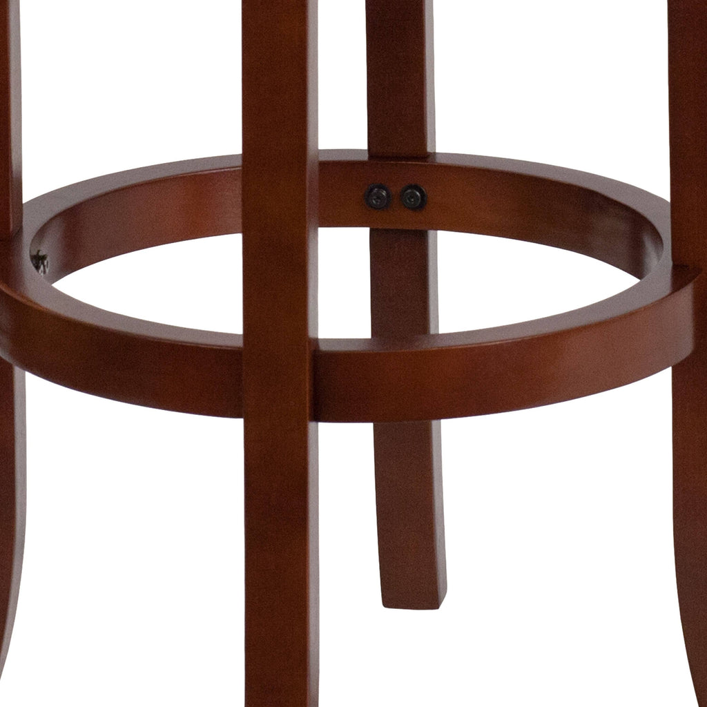 Light Cherry High Backless Wood Barstool with Swivel Seat Y1624