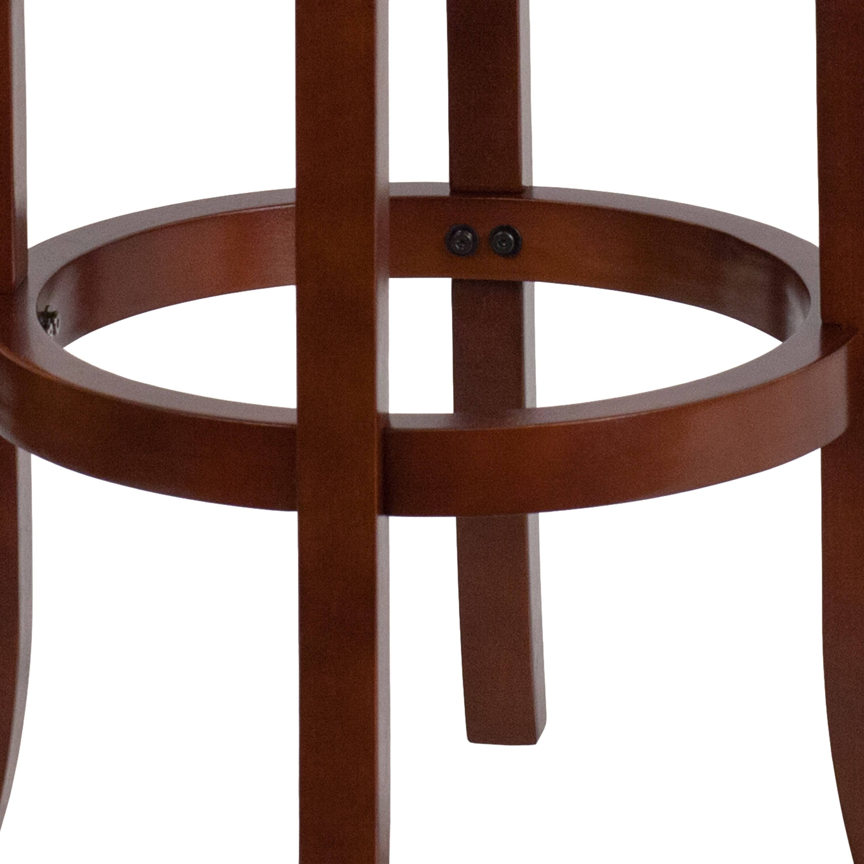 Light Cherry High Backless Wood Barstool with Swivel Seat Y1624