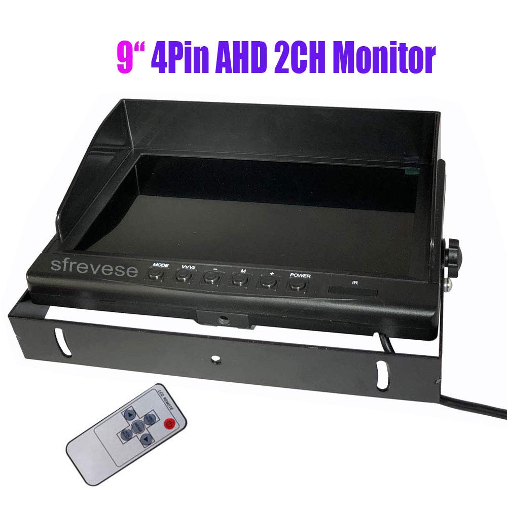9" 4Pin IPS HD DVR 2CH Split Car Rear View Monitor + 2x AHD 1080P Reversing Backup Camera Waterproof 12V-24V C76699